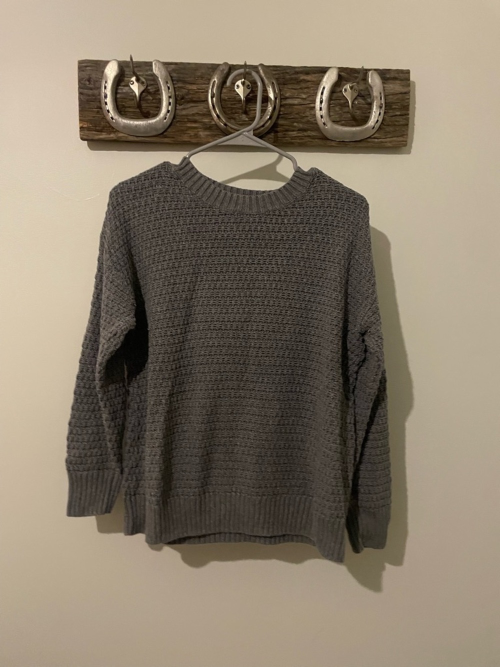 Old Navy Gray Ribbed Crew Sweater
